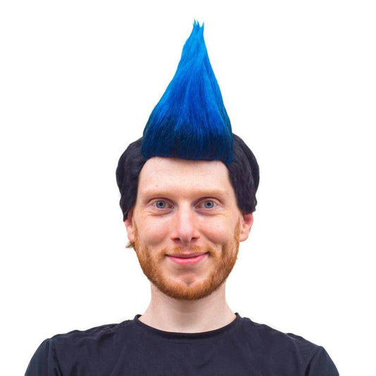 Karate Cobra Mohawk Halloween Costume Blue or Red Wig Cosplay - Blue