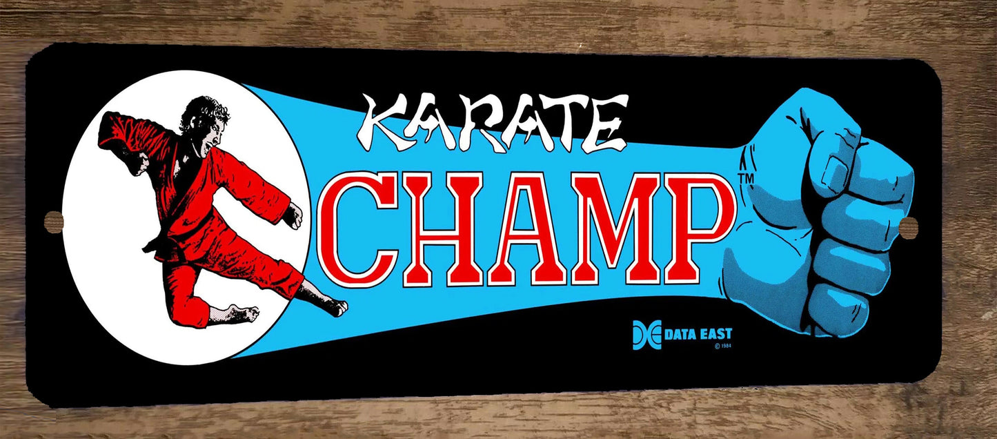 Karate Champ Arcade Marquee 4x12 Metal Wall Sign Retro 80s Video Game