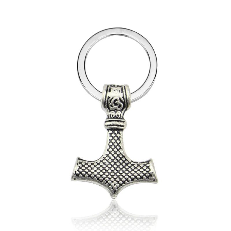 Keychain Charm Thor Hammer Mjolnir Viking Amulet Hammer Scandinavian Keychain Norse Jewelry Viking Key Chains