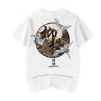 KH806 Movement of Cranes Embroidery Tee - White / S