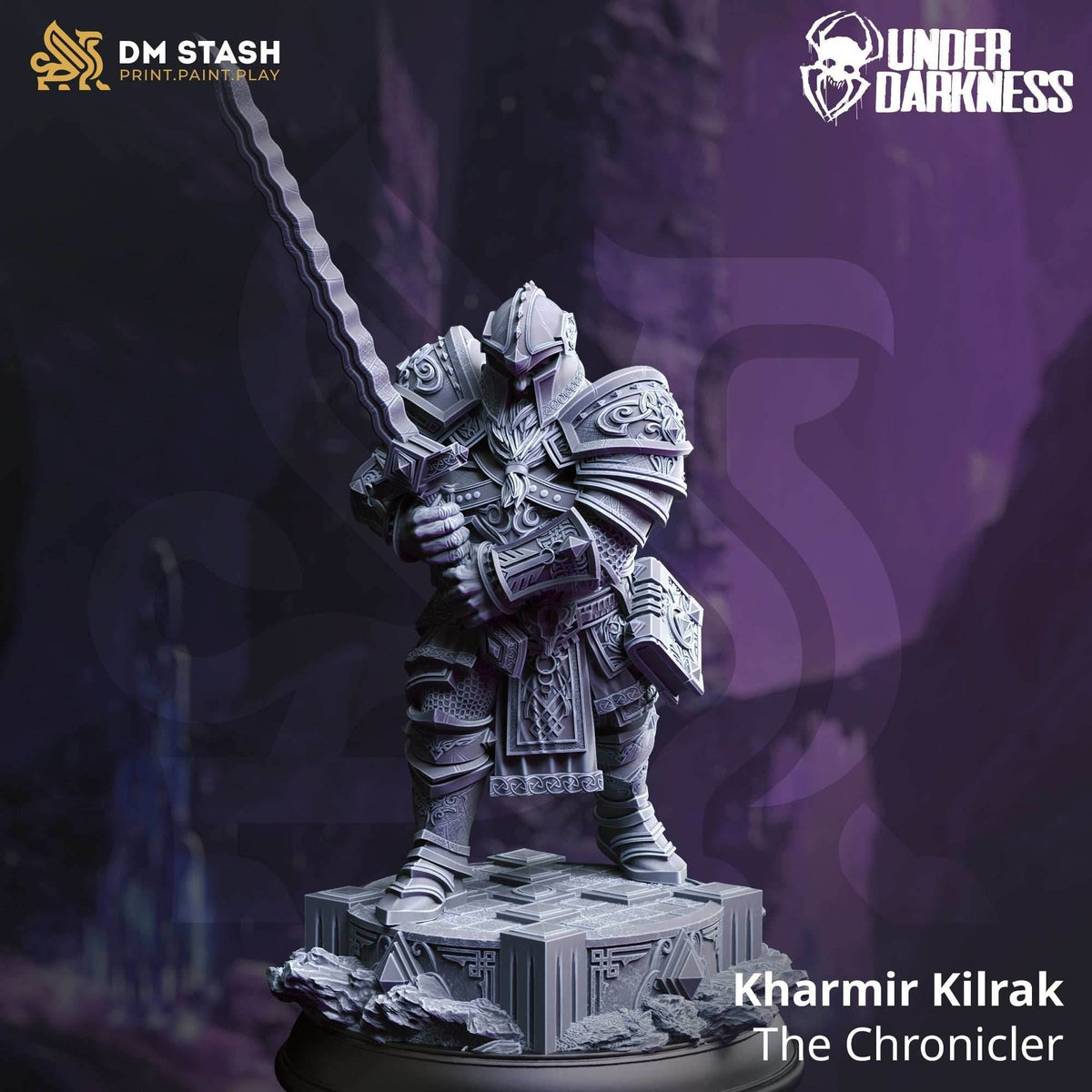 Kharmir “Lorehand” Kilrak, The Chronicler (Male Duegar Fighter) - 32mm Scale