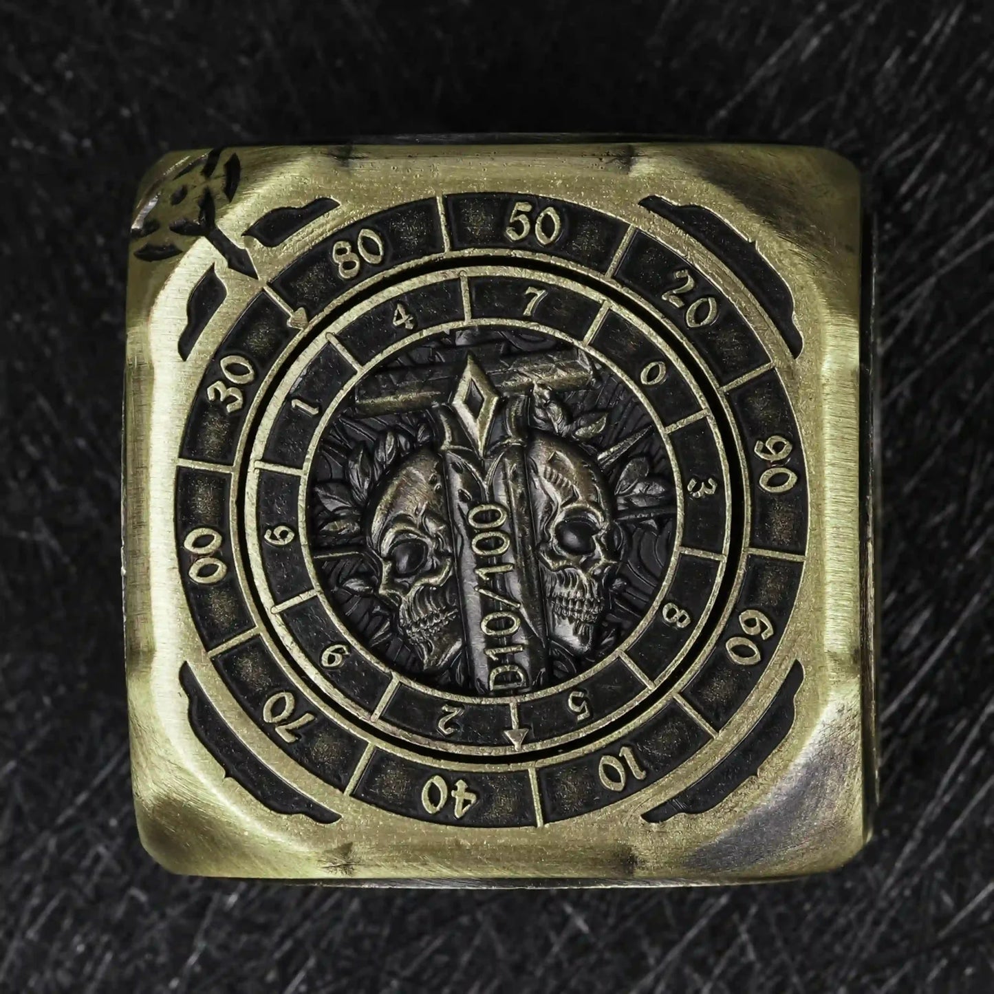 Kickstarter Dice -  7-in-1  Unique  Metal D6 Spinning Dice 2.0