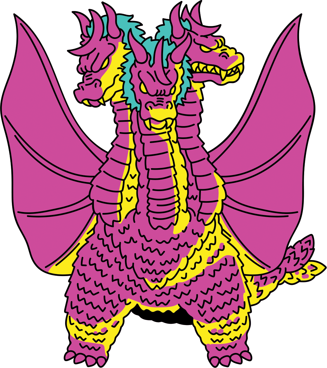 King Ghidorah Showa Era CMYK Edition AR Pin