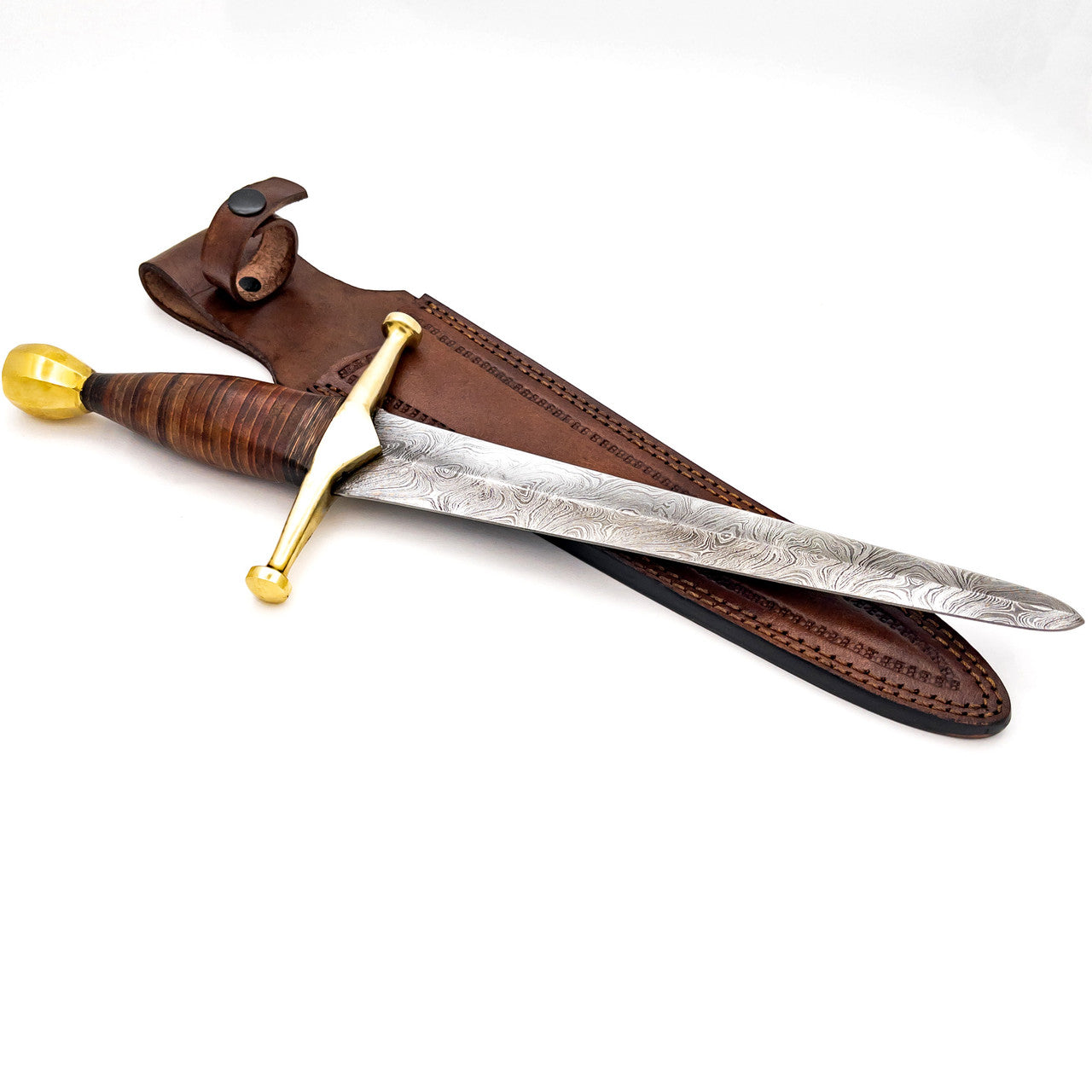 King of Thieves Full Tang Damascus Steel Arming Dagger Short Sword