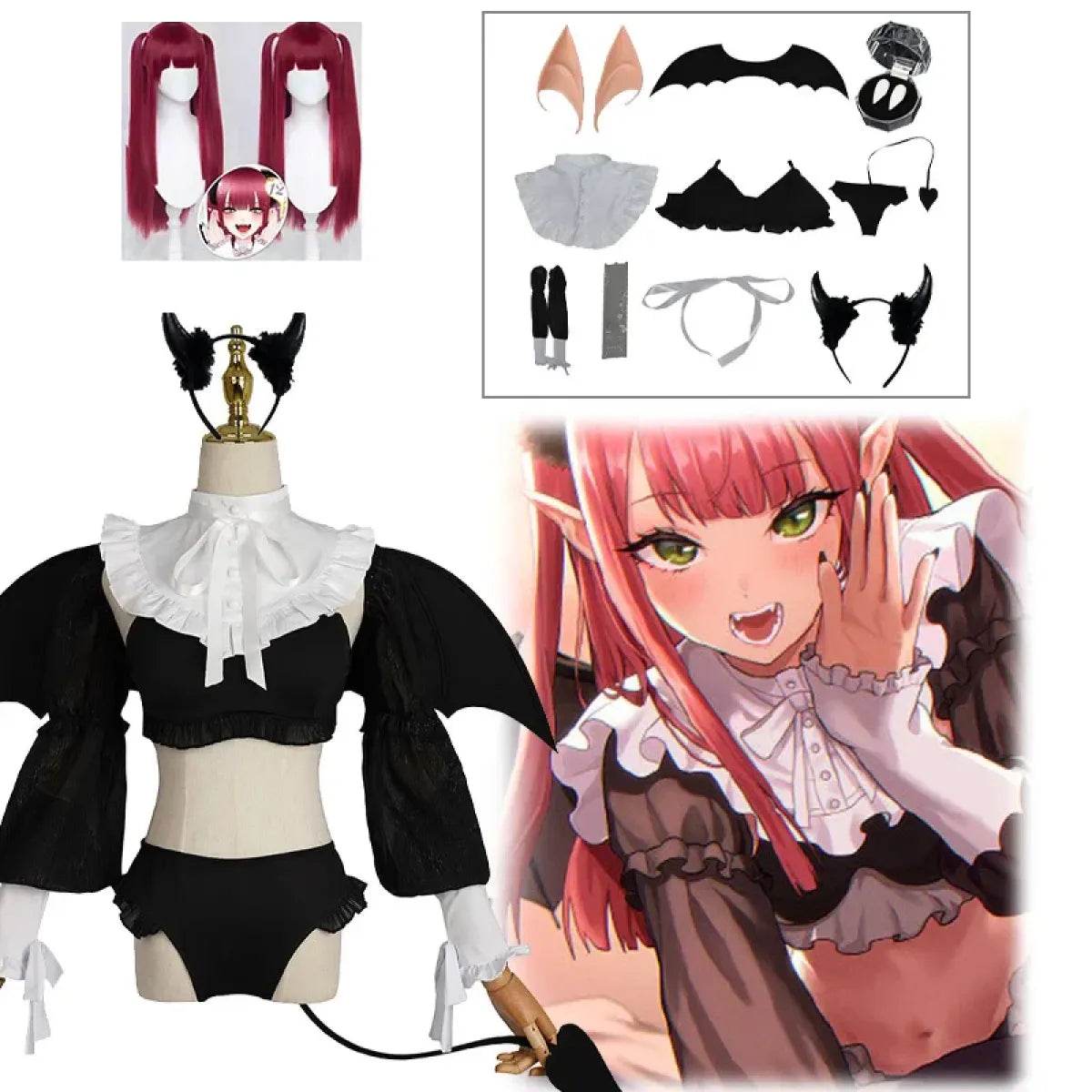 Rizu Kyun Kitagawa Marin Cosplay Costume - My Dress Up Darling Bikini Set - Clothes Wig Set / XS / Kitagawa Marin