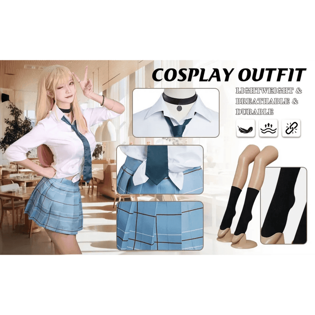 Kitagawa Marin School Uniform Cosplay – My Dress-Up Darling Set for Women - Costume Only / L