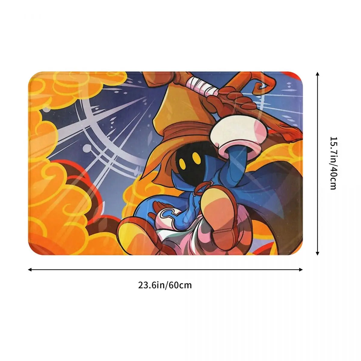 Kitchen Non-Slip Carpet Final Fantasy Vivi Magic Fire Flannel Mat Welcome Doormat Floor Decoration Rug