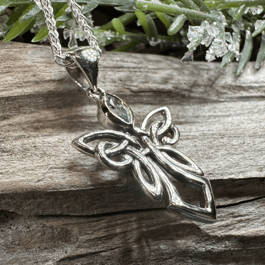 Anja Celtic Angel Necklace - Amethyst