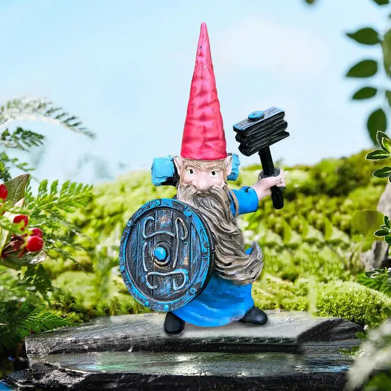 Knight Gnomes Garden Sculpture Resin Ornament Templars Figurine Waterproof Gnome Statue Decor For Yard Lawn Garden Porch