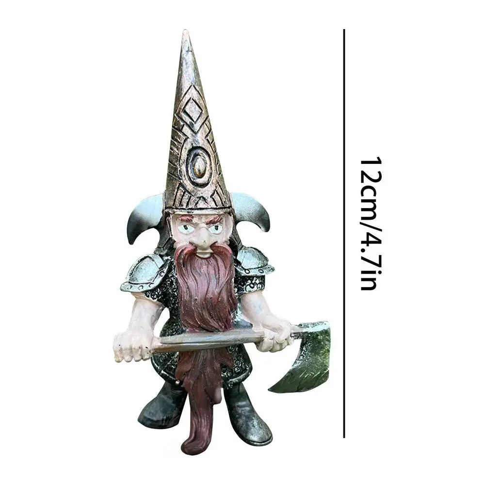 Knight Gnomes Garden Sculpture Resin Ornament Templars Figurine Waterproof Gnome Statue Decor For Yard Lawn Garden Porch