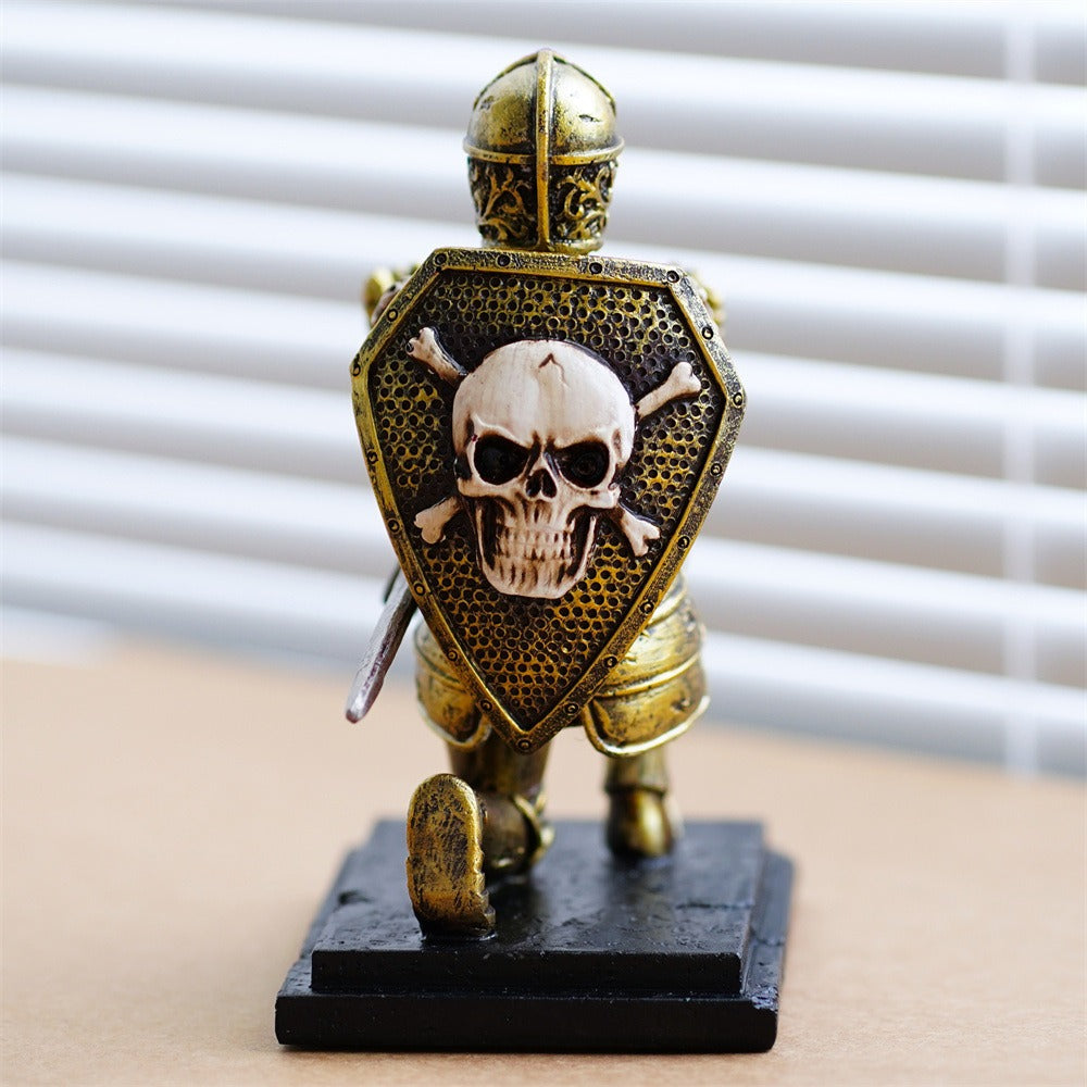 Knight Skeleton Pen Holder Home Decoration Resin