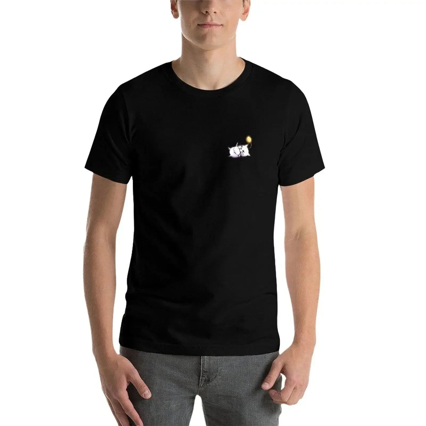 KO moogle T-Shirt funny costumes graphic t shirts gifts for boyfriend plain black t-shirts for men