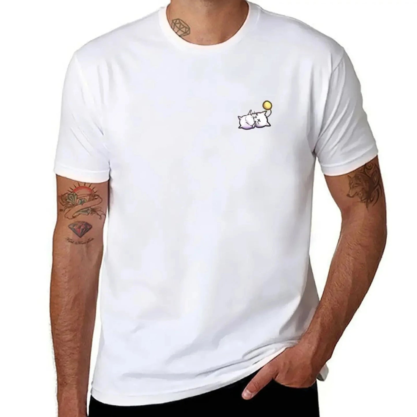 KO moogle T-Shirt funny costumes graphic t shirts gifts for boyfriend plain black t-shirts for men