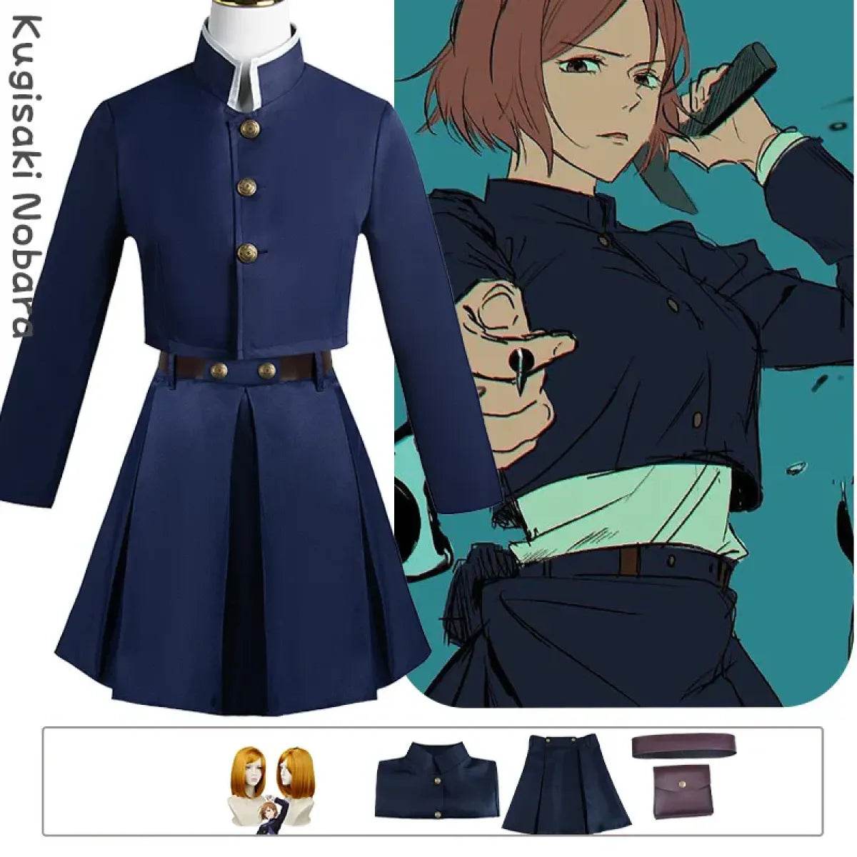 Kugisaki Nobara Cosplay Costume - Jujutsu Kaisen - Clothes wig / S