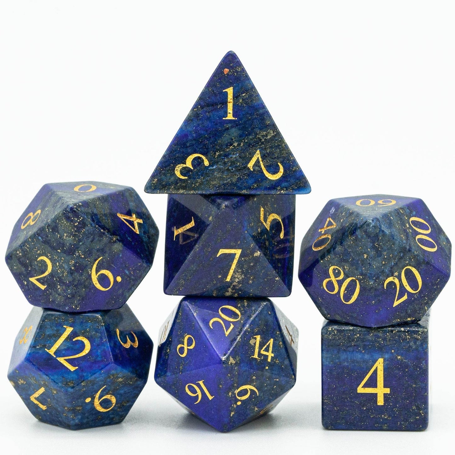 Lapis Lazuli Gemstone Dice Set - 