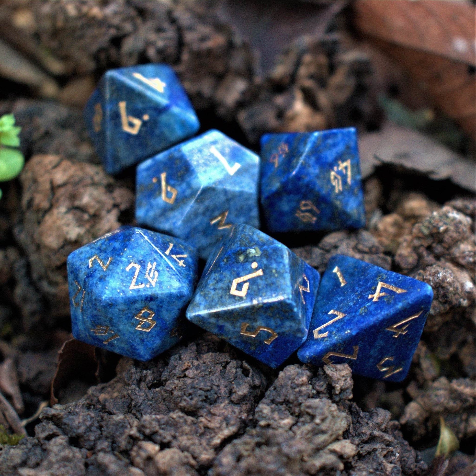 Lapis Lazuli Stone Dice Set 'PRE-ORDER | SPRING EVENT DEAL' - 