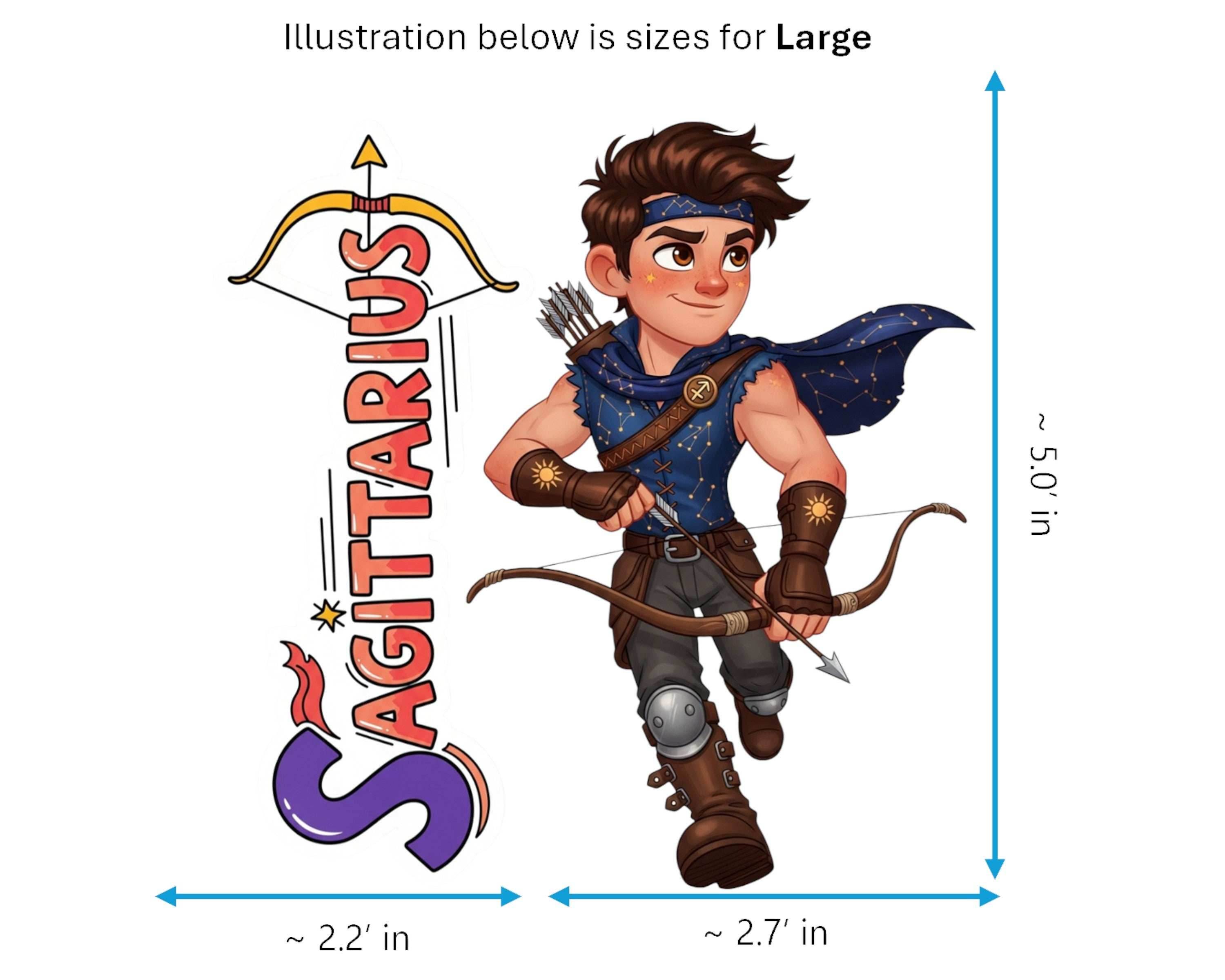 Sagittarius Sticker and Magnet - the Adventurer Horoskins™ – Zodiac Fire Sign | Waterproof & UV-Proof - Sticker / Large