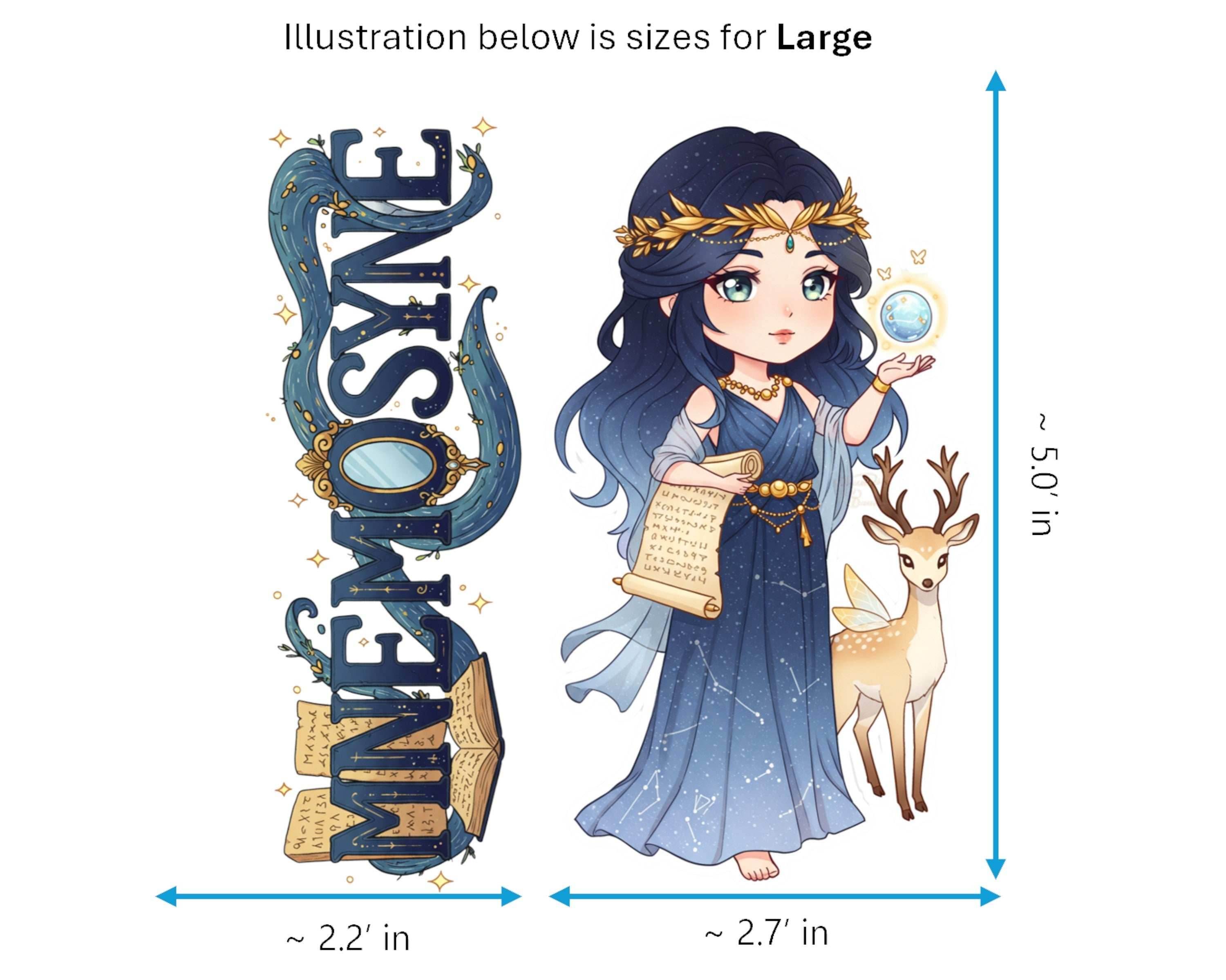 Mnemosyne Sticker and Magnet - Mother of the Muses Mythkins™ – Titan Goddess of Memory | Waterproof & UV-Proof - Sticker / Large