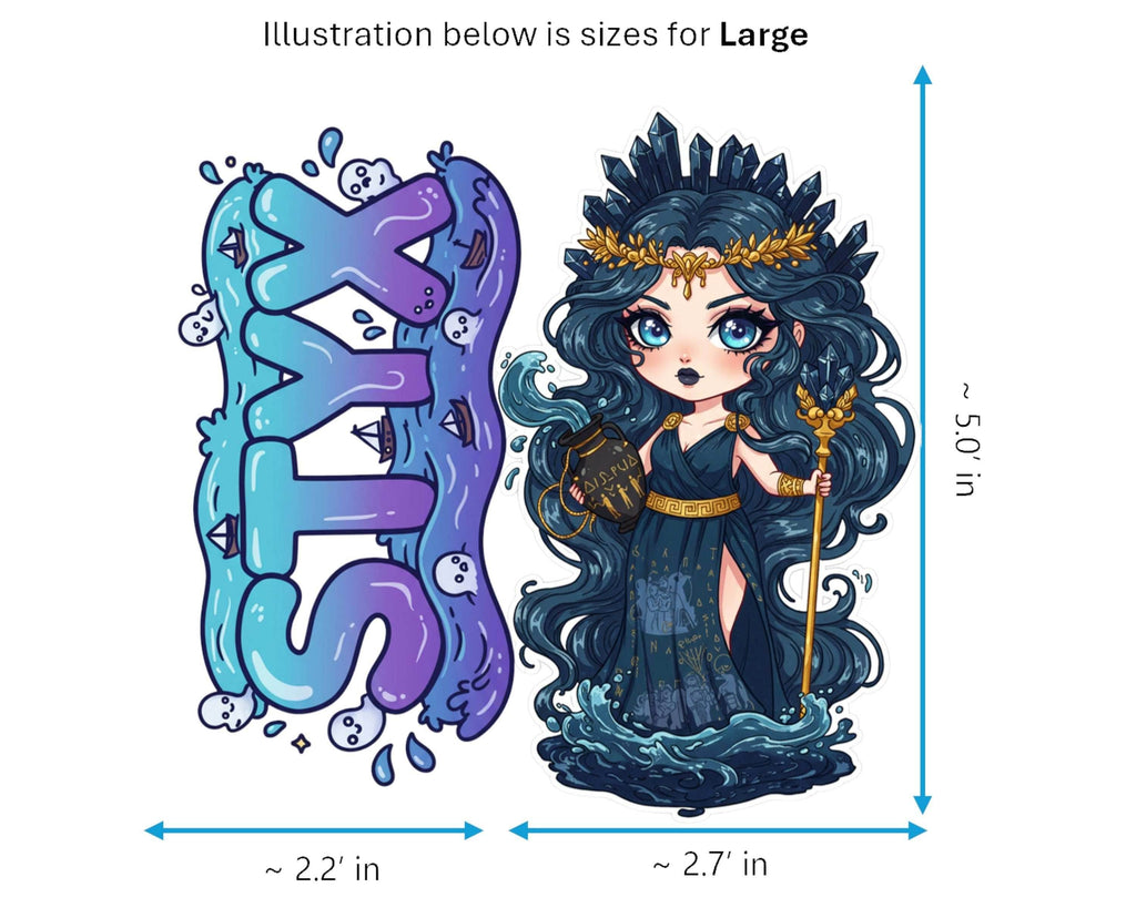 Styx Sticker and Magnet - Goddess of Oaths Mythkins™ – Underworld River Goddess | Waterproof & UV-Proof - Sticker / Large