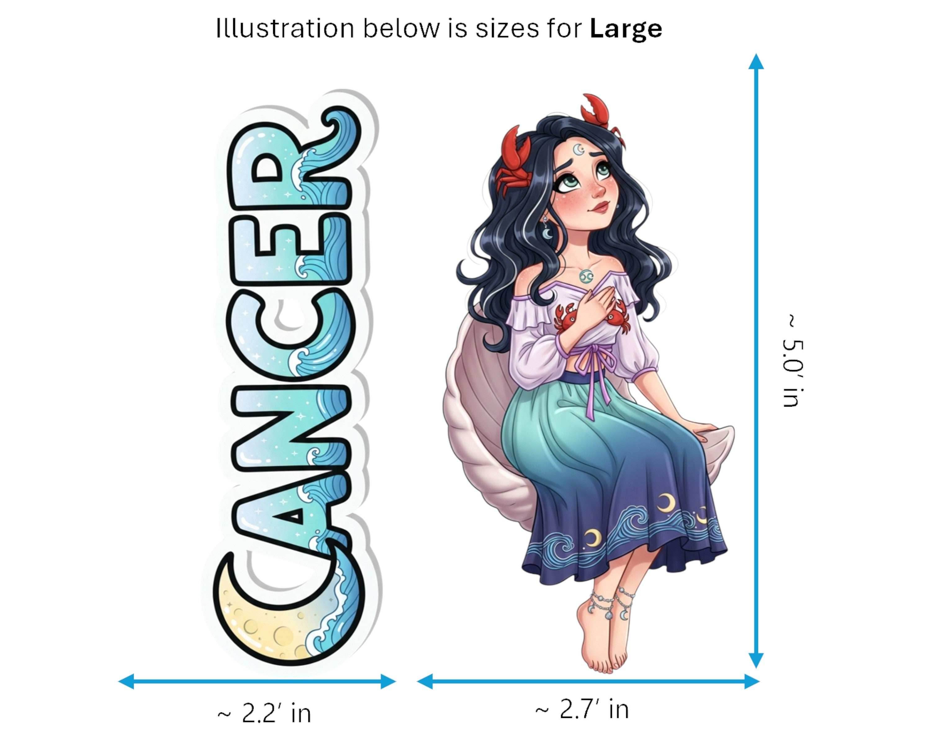 Cancer Sticker and Magnet - the Celestial Crab Horoskins™ – Zodiac Water Sign | Waterproof & UV-Proof - Sticker / Large