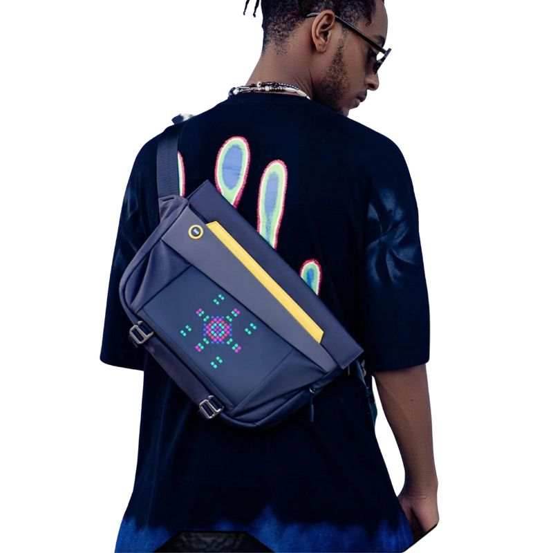 LCD Pixel Messenger Bag - 