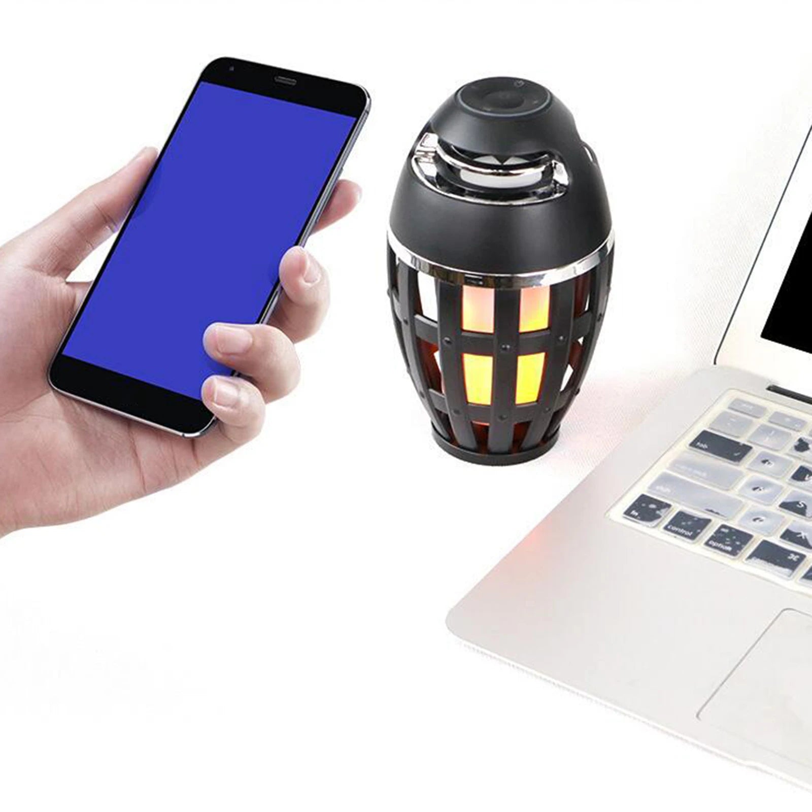 LED Flame Table Lamp Atmosphere Bluetooth Speaker