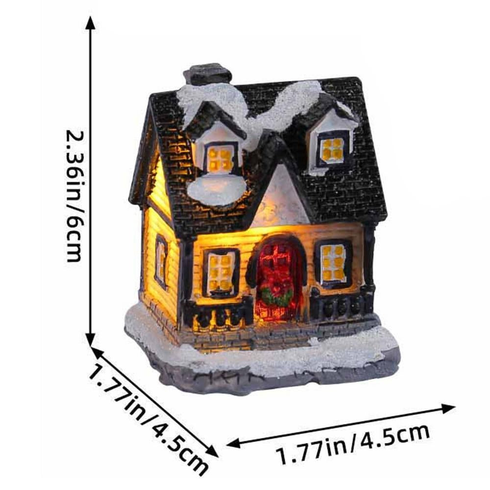 LED Village House Light Up Christmas Village House Resin Light Beacon Table Decoration