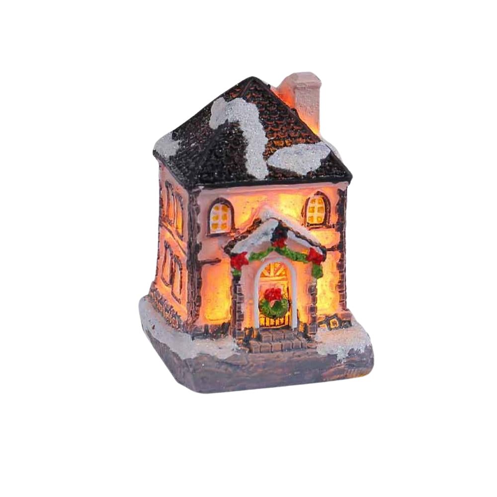 LED Village House Light Up Christmas Village House Resin Light Beacon Table Decoration