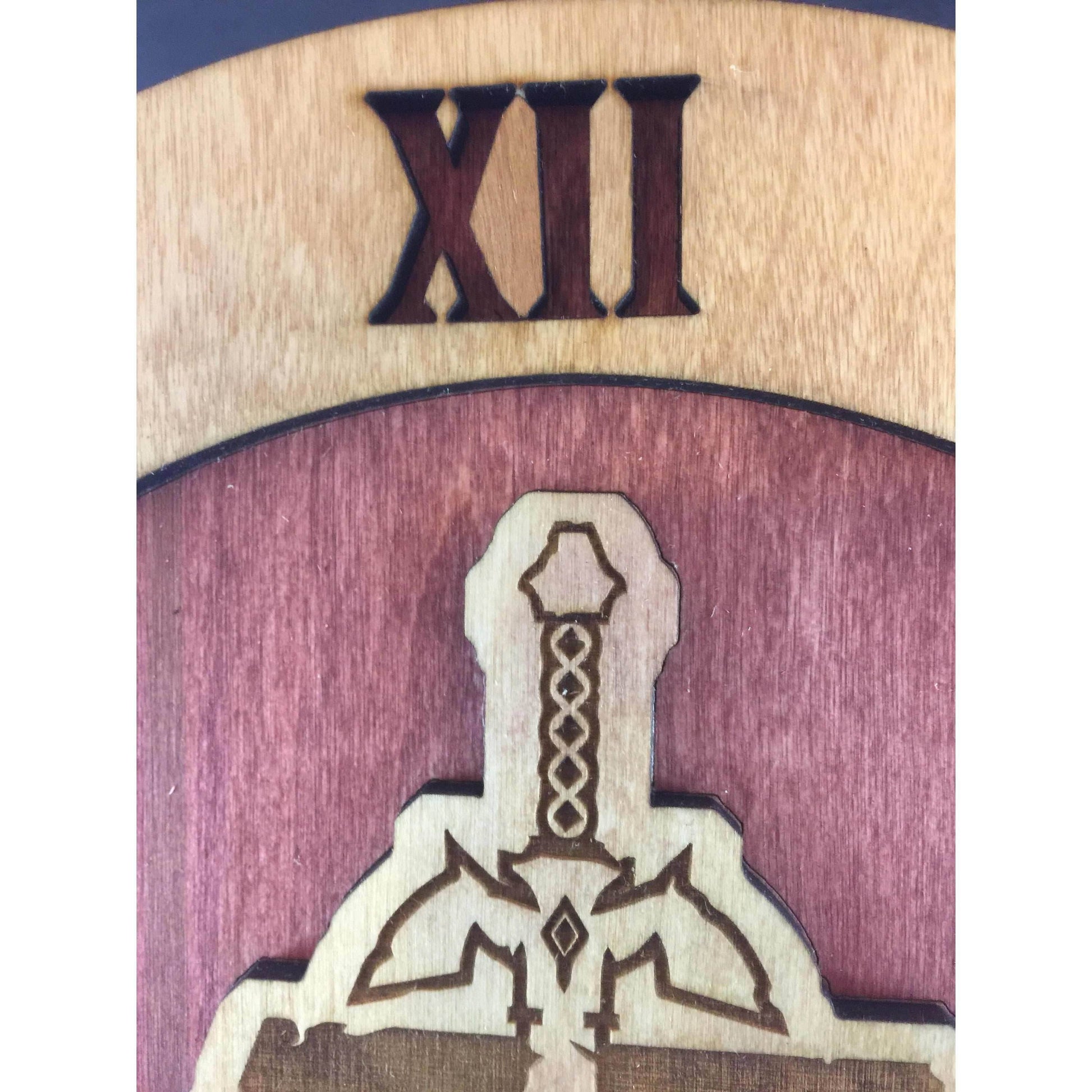 Legend of Zelda Breath of the Wild Stained Wood Laser Cut Clock - Fancy Curve