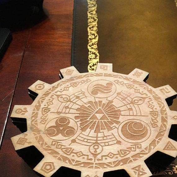 Legend of Zelda Gate of Time Baltic Birch Wood Laser Cut Coasters Set of Six - 