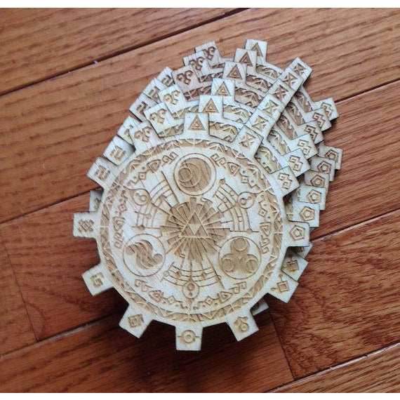 Legend of Zelda Gate of Time Baltic Birch Wood Laser Cut Coasters Set of Six - 