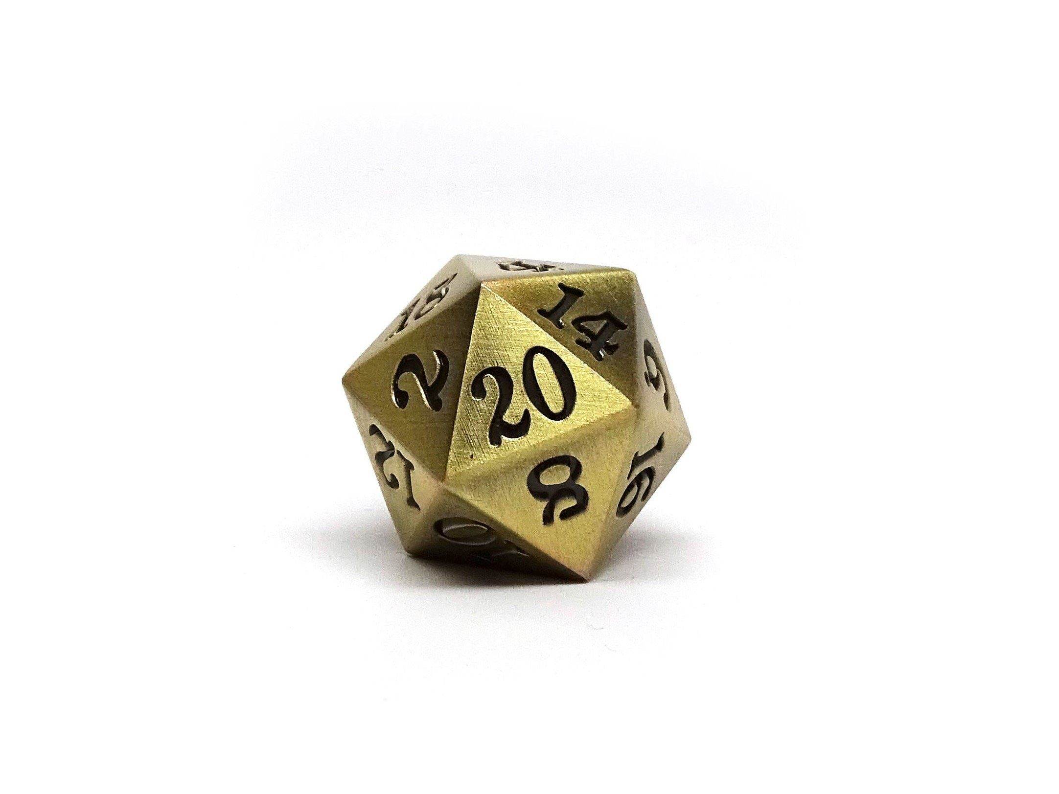 Legendary Bronze D20 Dice - Metal Single 20 Sided Dice - 
