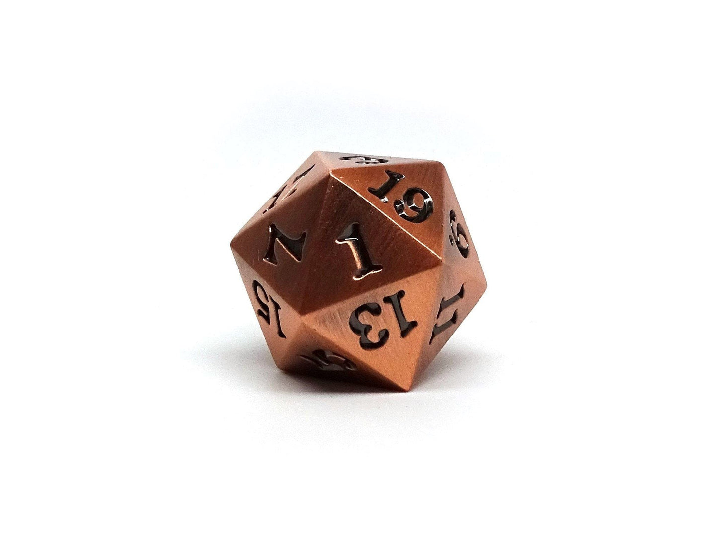 Legendary Copper D20 Dice - Metal Single 20 Sided Dice