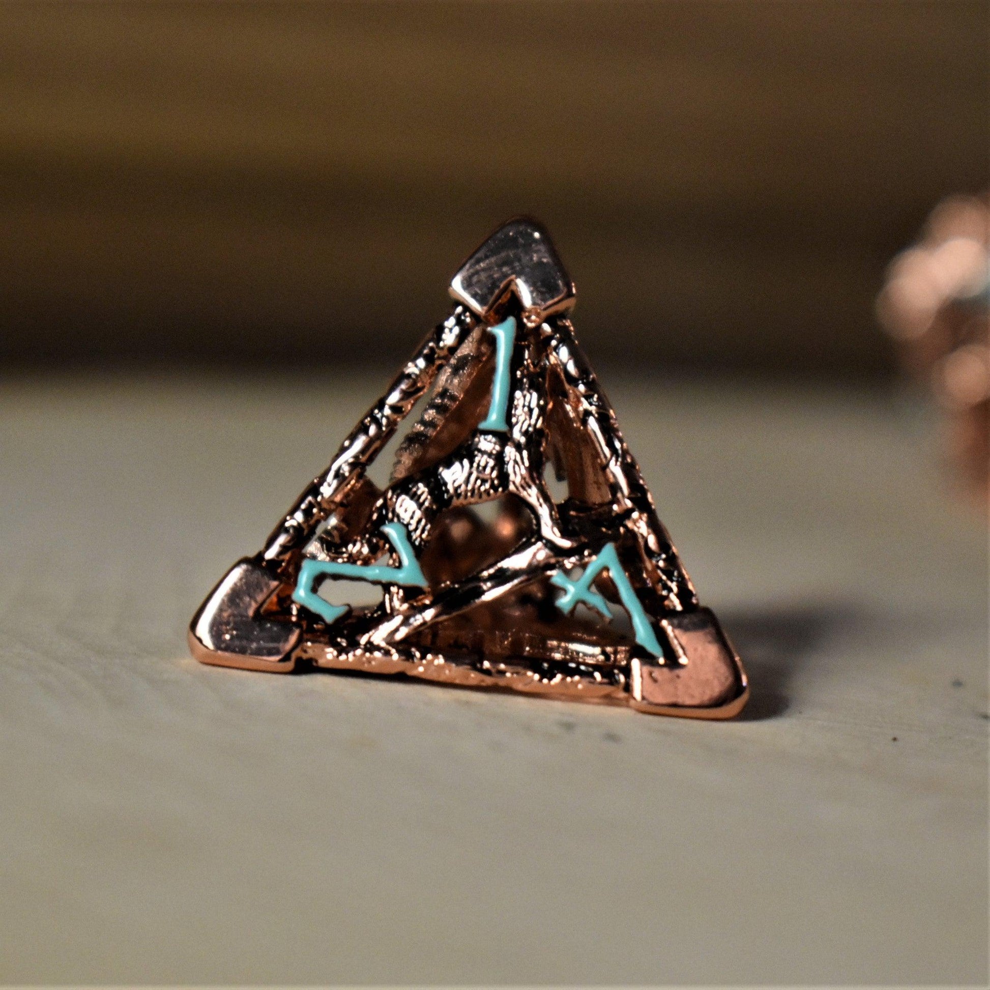 Legends of Valhalla - Copper and Blue Hollow Metal Dice Set