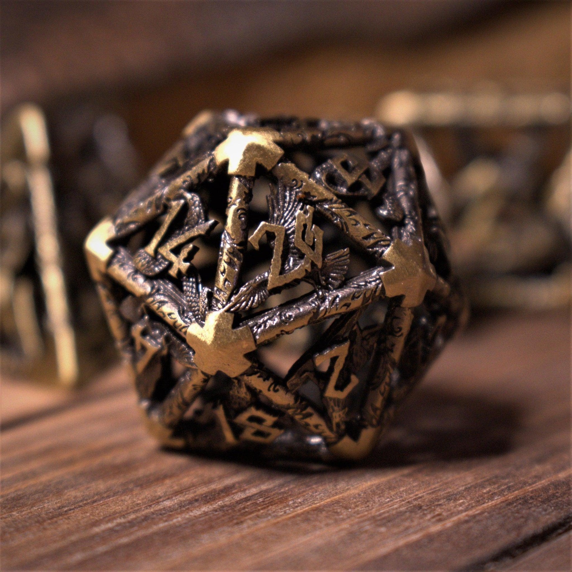 Legends of Valhalla - Gold Hollow Metal Dice Set