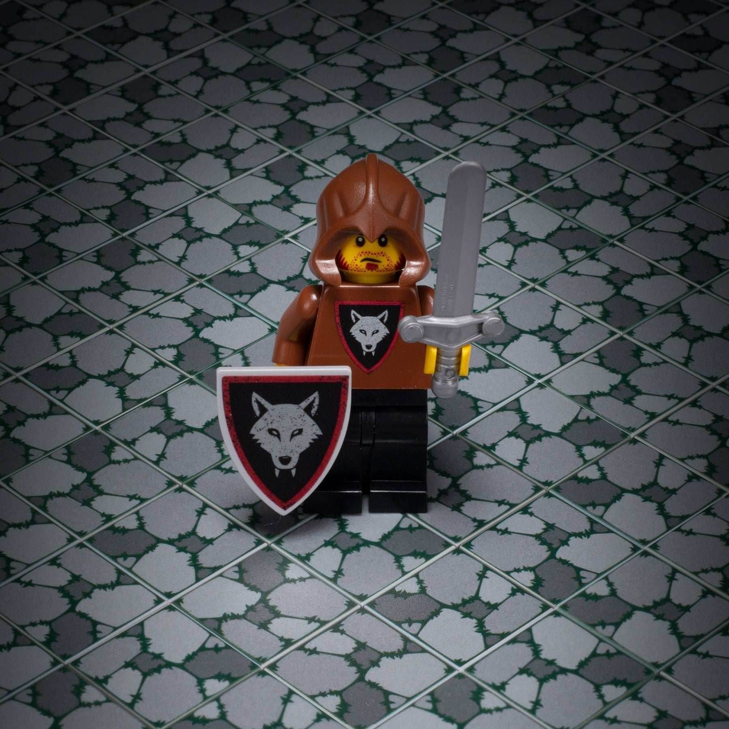 B3 Customs Cobblestone (Plant Overgrowth) Tile Part Pack (20 Tiles) made with LEGO parts - 