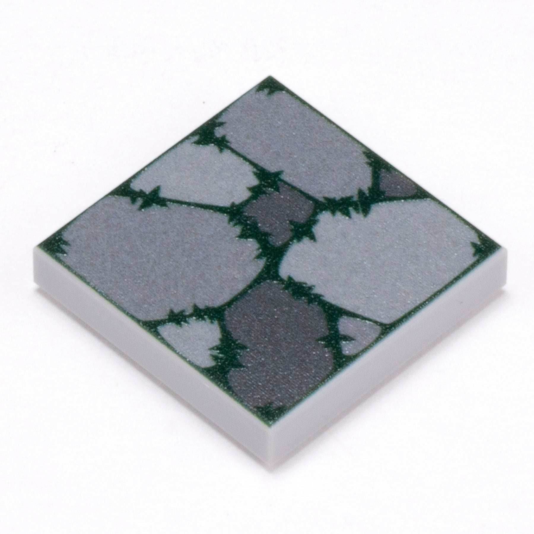 Cobblestone Flooring (Plant Overgrowth) - Custom Printed 2x2 Tile made using LEGO part - 