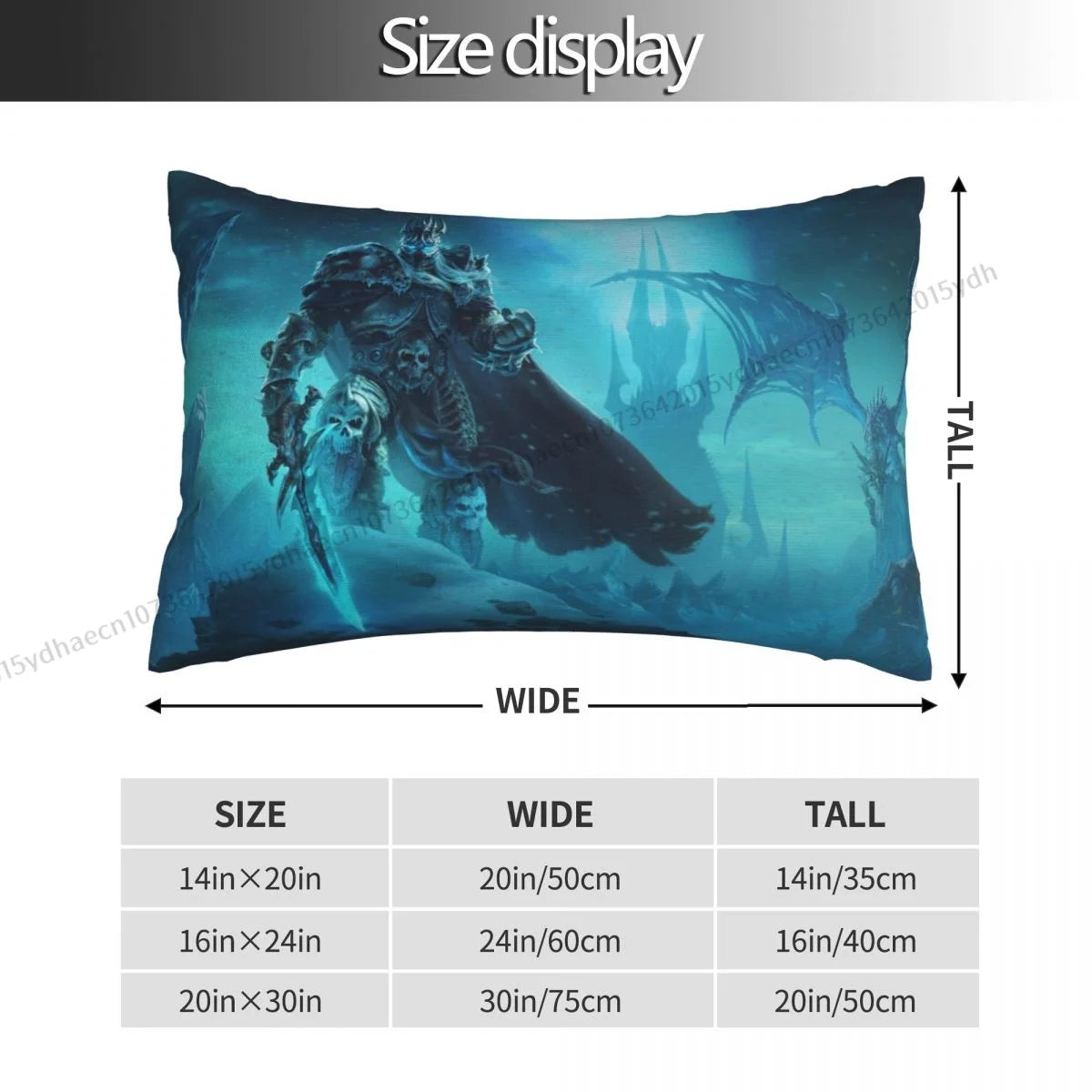 Lich-King Printed Pillow Case World Of Warcraft Backpack Cushions Covers Soft Sofa Decor Pillowcase