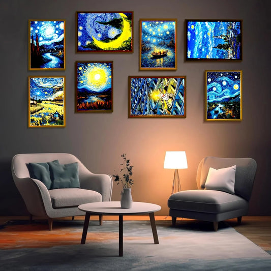 Light Painting Night Light Lamp Van Gogh Starry Sky Wall Art