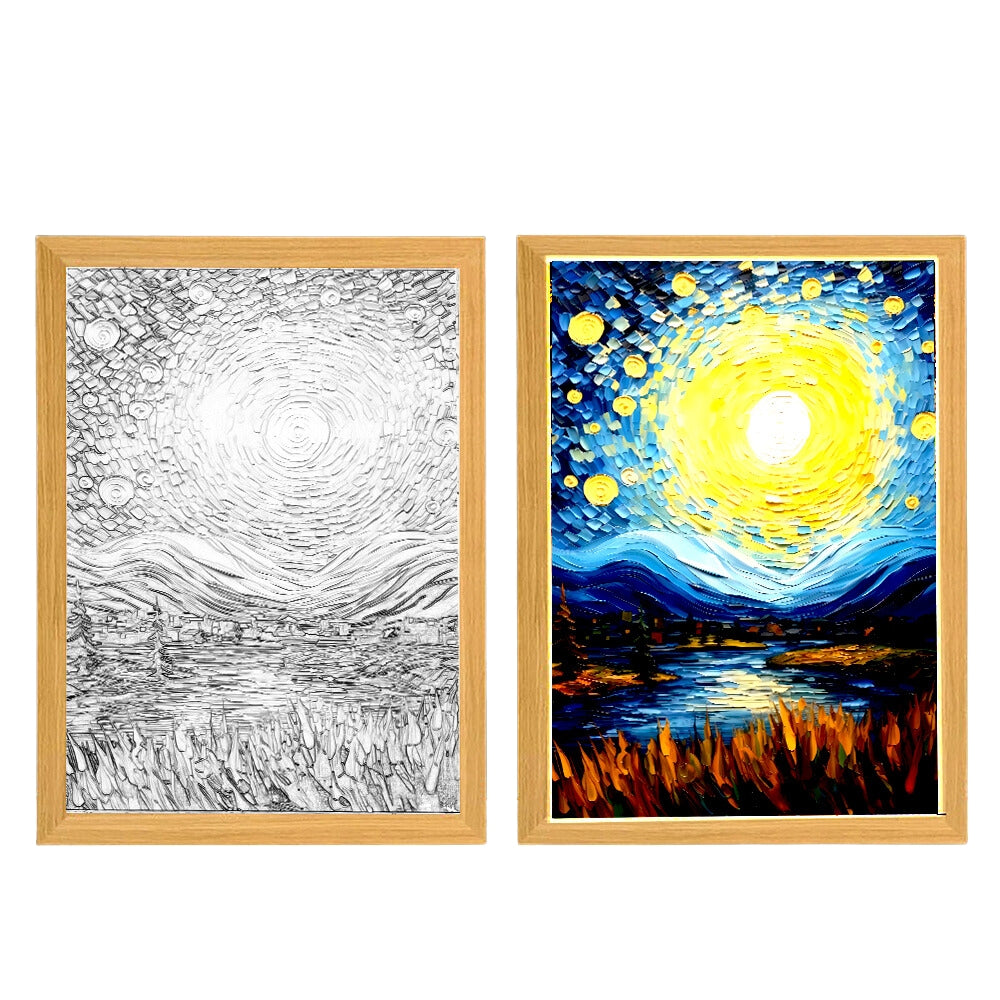 Light Painting Night Light Lamp Van Gogh Starry Sky Wall Art