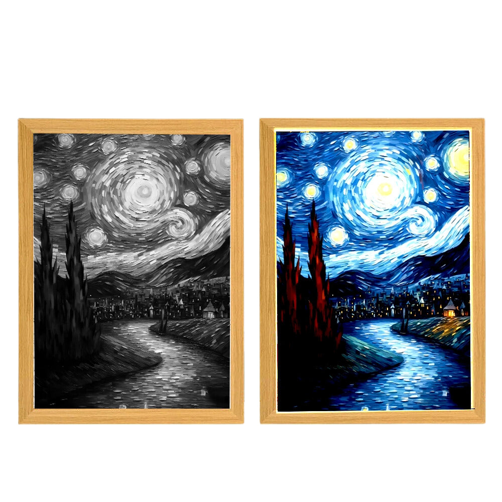 Light Painting Night Light Lamp Van Gogh Starry Sky Wall Art