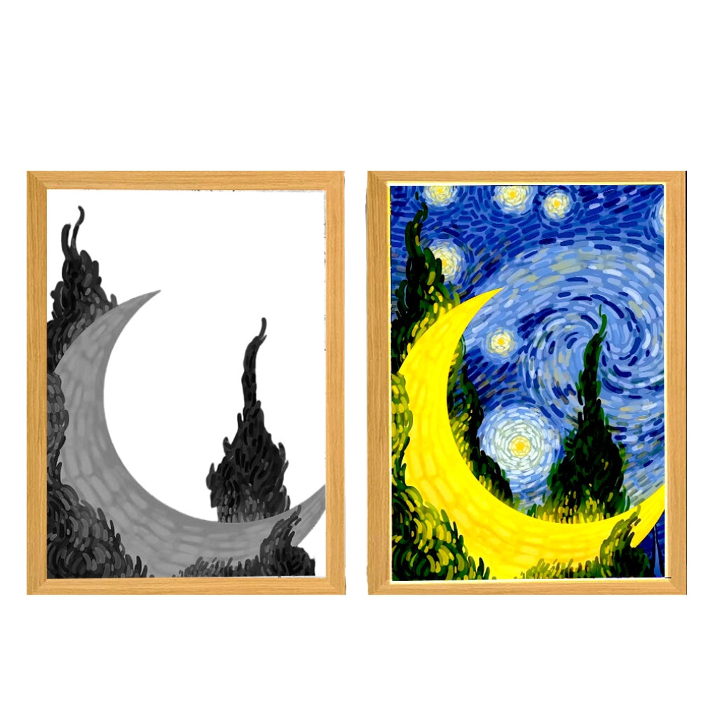 Light Painting Night Light Lamp Van Gogh Starry Sky Wall Art