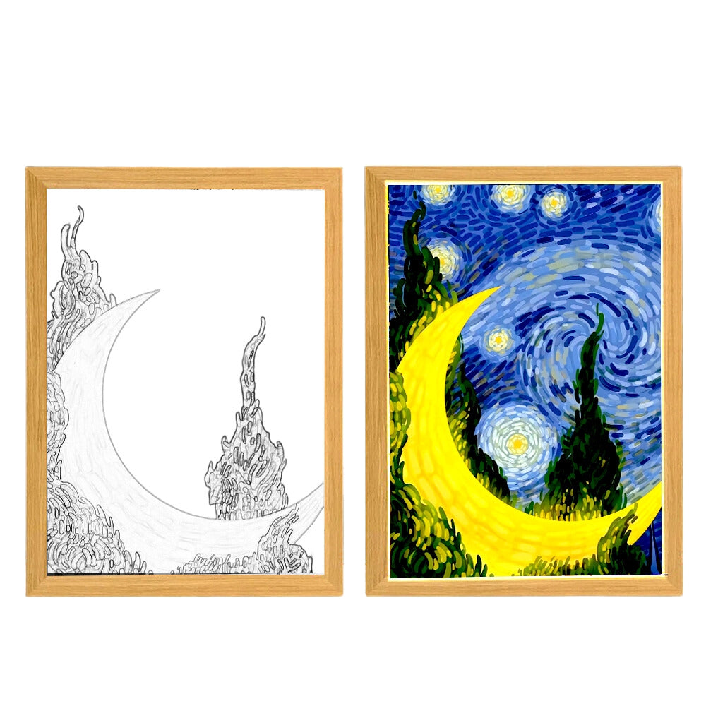 Light Painting Night Light Lamp Van Gogh Starry Sky Wall Art