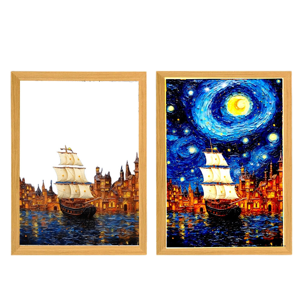 Light Painting Night Light Lamp Van Gogh Starry Sky Wall Art