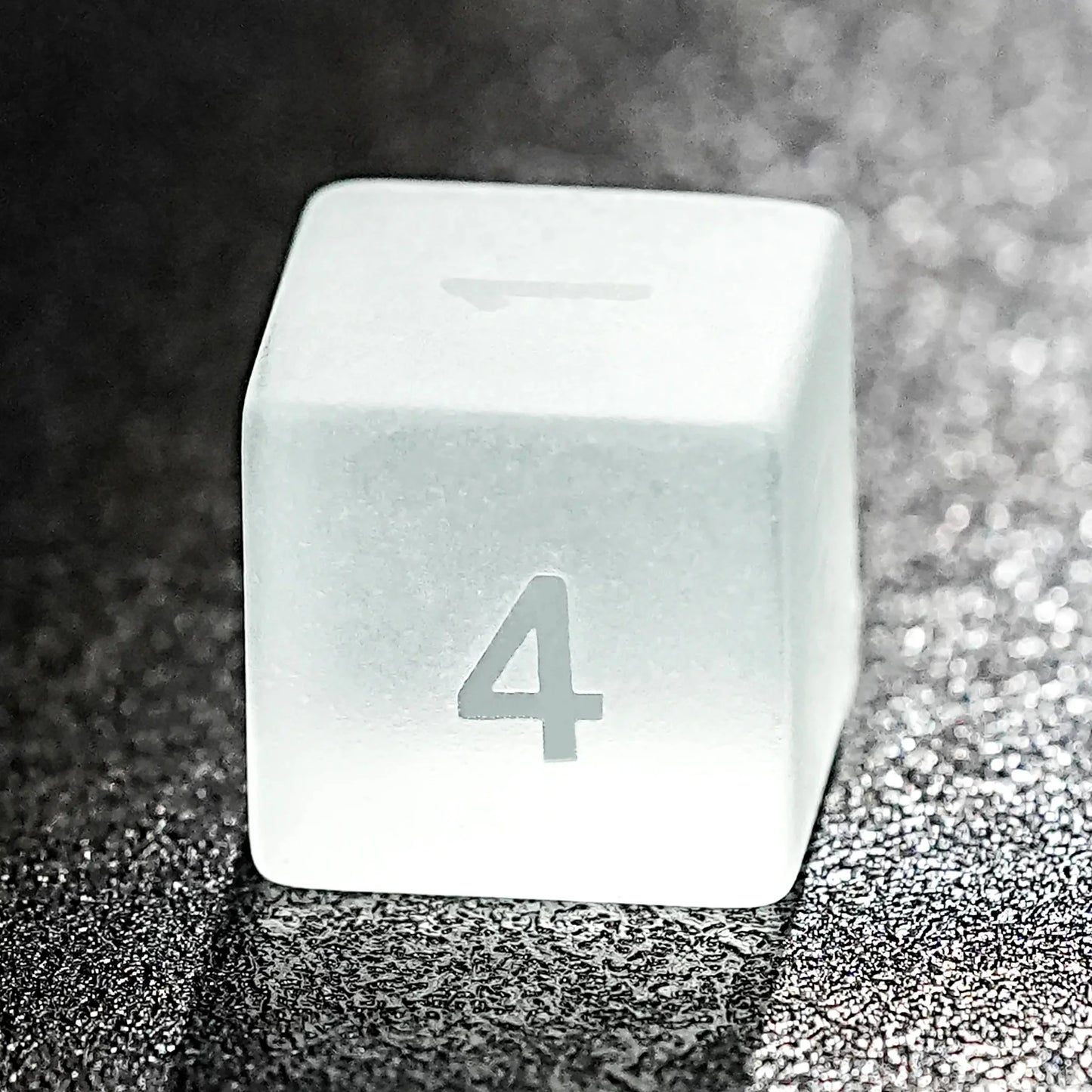 Light yellow gummy frosted and smooth gemstone dice set