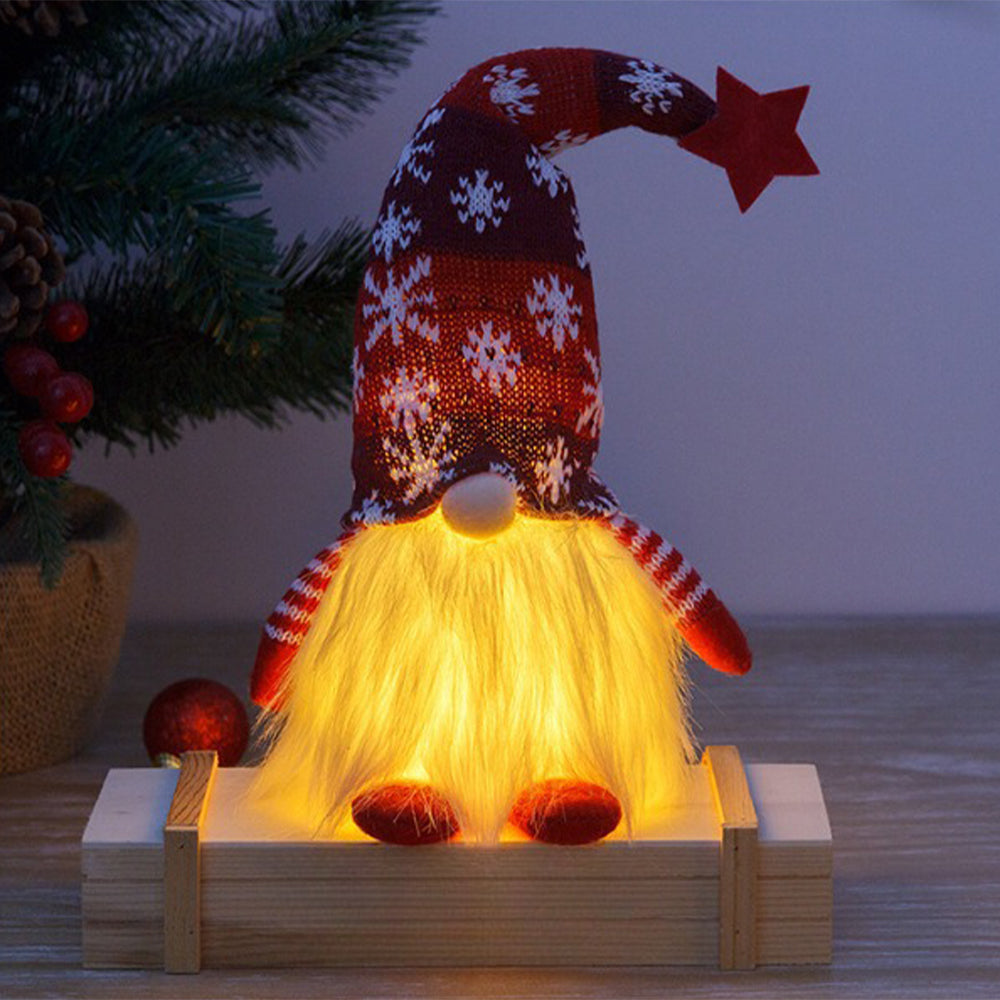 Lighted Christmas Gnome Santa Tabletop Christmas Decoration-Battery Operated