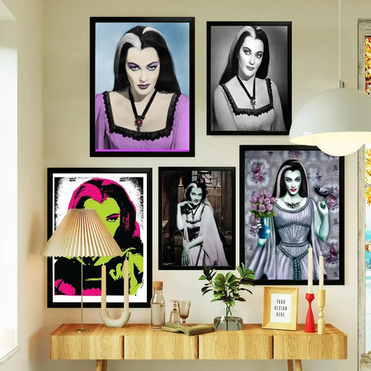 lily munster Poster Prints Wall Art Canvas Painting Poster For Modern Family Living Room Home Decor