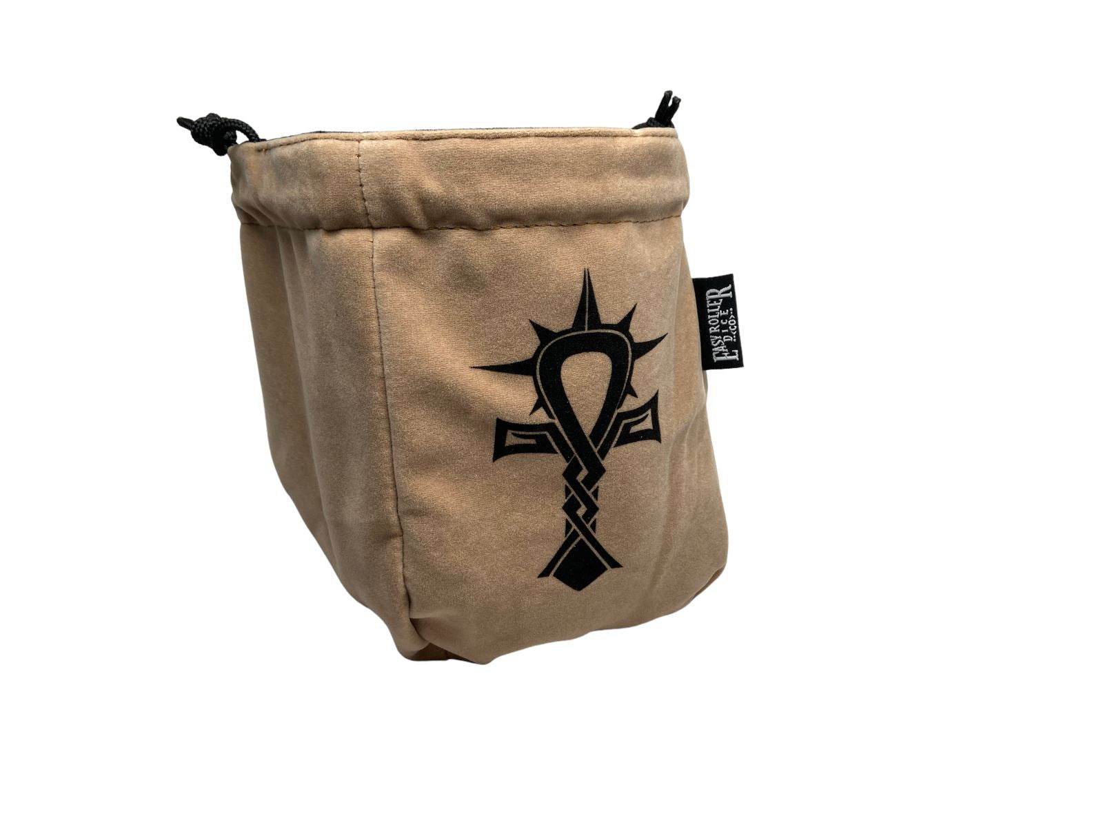 LIMITED EDITION: Black & Tan Cleric Reversible Microfiber Self-Standing Large Dice Bag - 