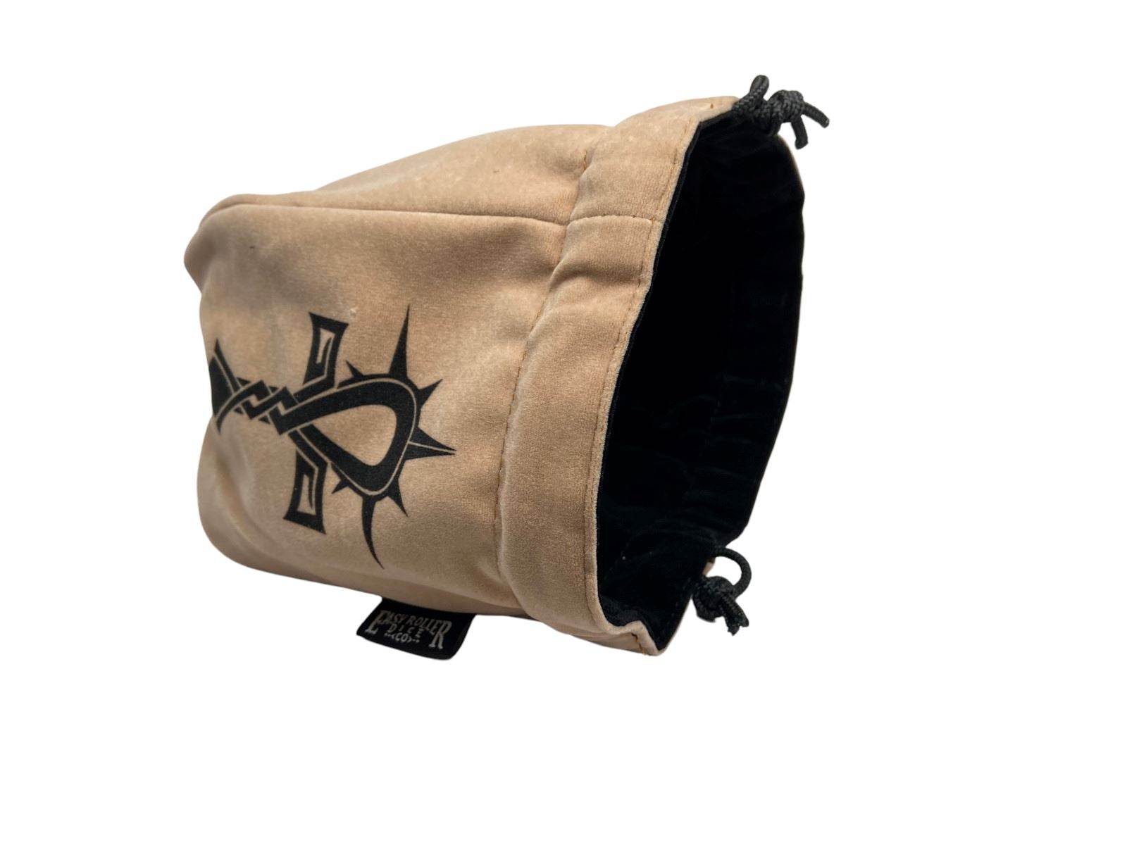 LIMITED EDITION: Black & Tan Cleric Reversible Microfiber Self-Standing Large Dice Bag - 
