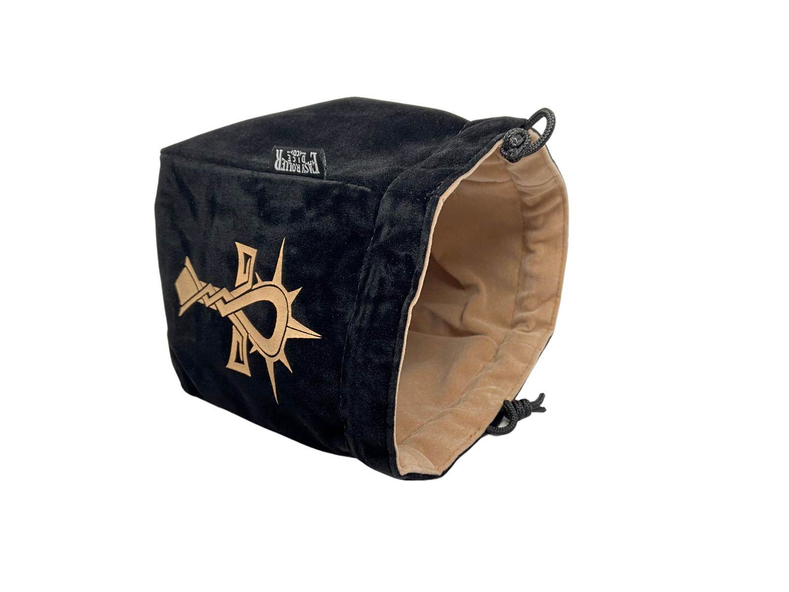 LIMITED EDITION: Black & Tan Cleric Reversible Microfiber Self-Standing Large Dice Bag - 